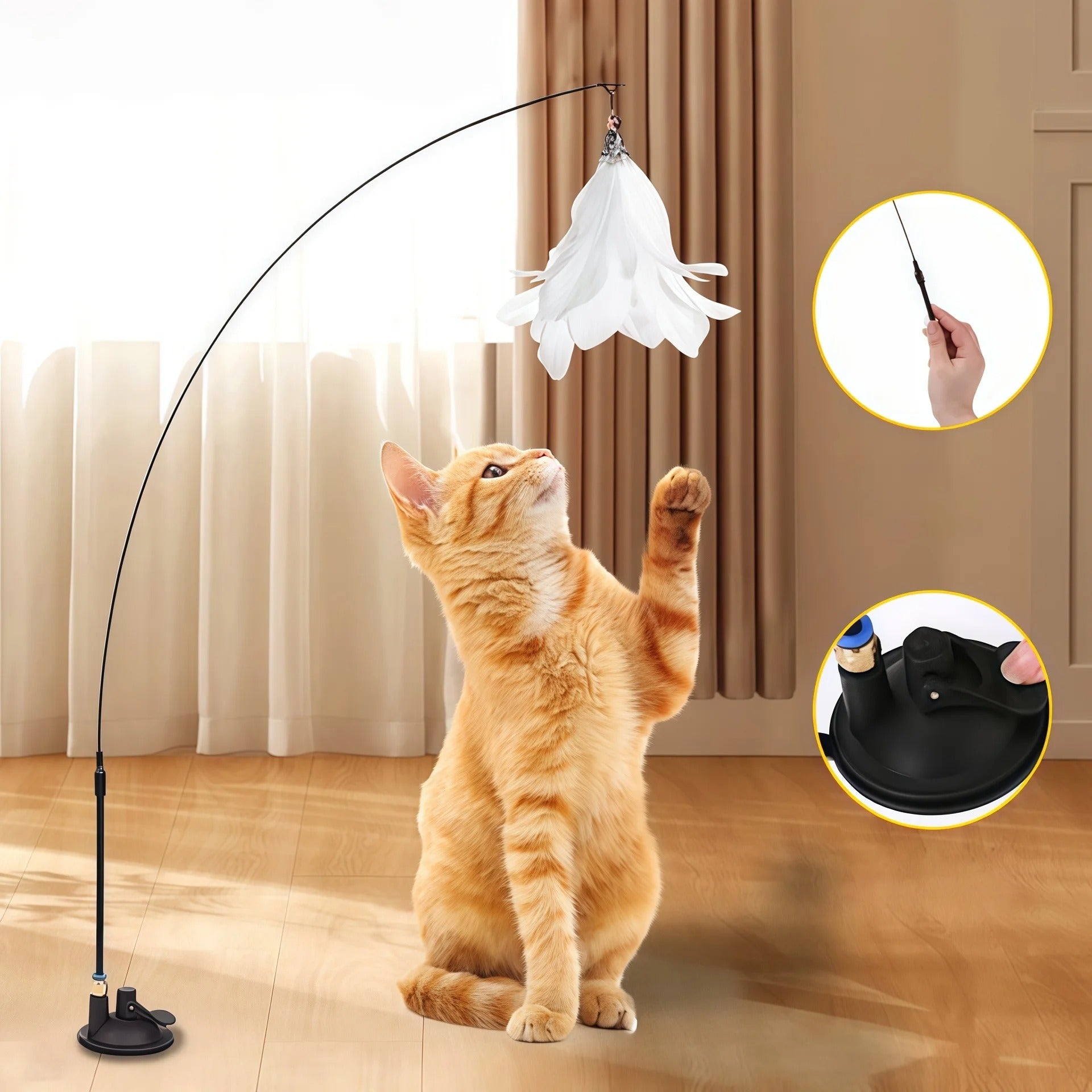 CAT TEASER POLE WITH FEATHER
